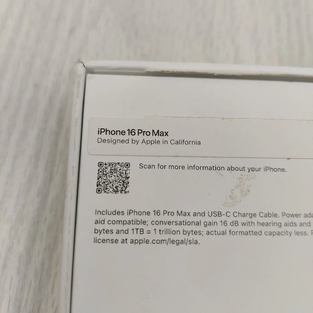 Apple iPhone 16 Pro Max Box ONLY 512GB Black Titanium MYW73LL/A Replacement
